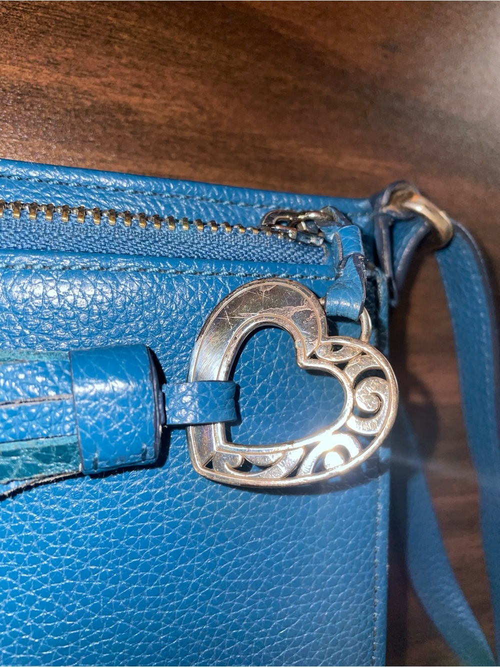 Brighton Barbados City Organizer Leather Crossbody Bag Turquoise - Picture 14 of 14
